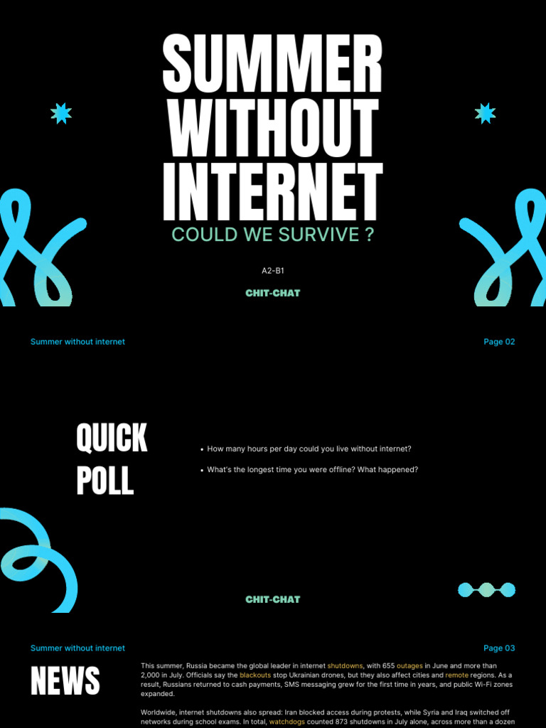 Surviving Summer Without Internet | PDF | Internet