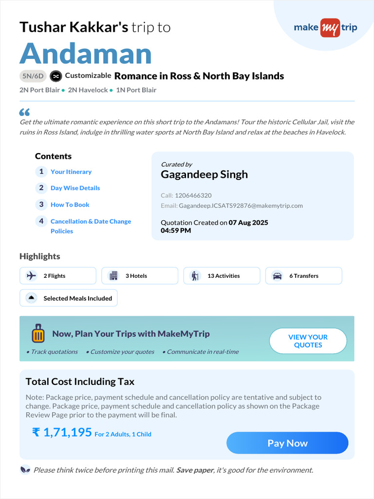 Nautika Ferry Ticket for Andaman Trip | PDF | Tourism | Fee