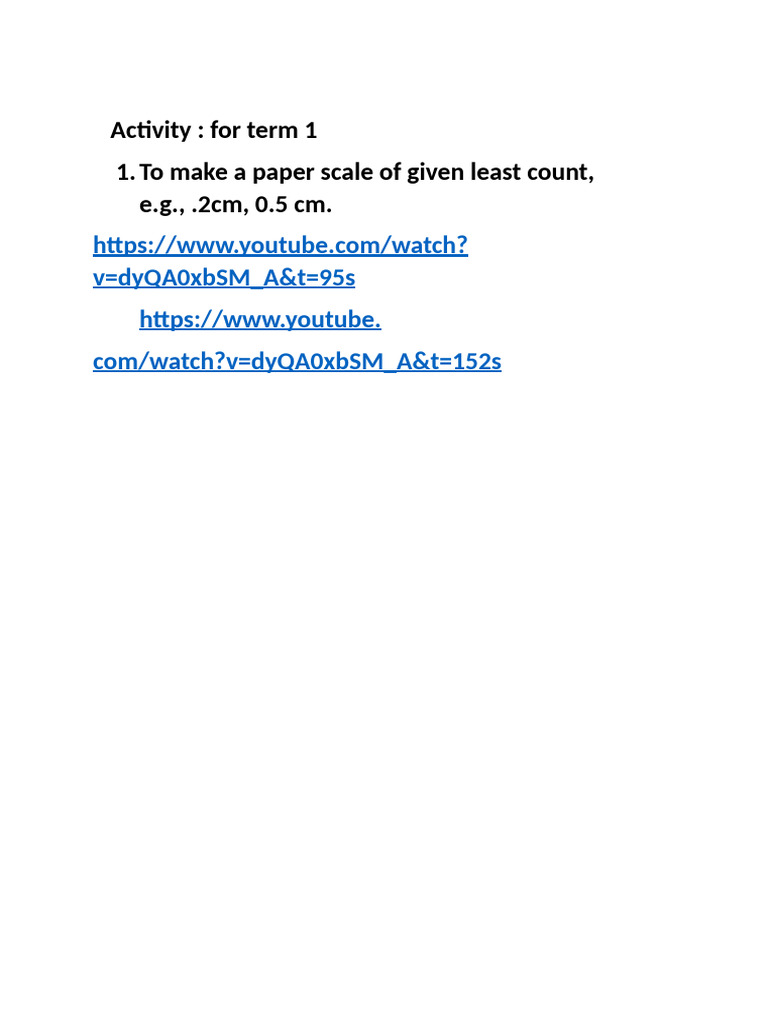Create a Paper Scale with Least Count | PDF