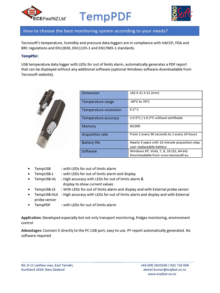 Tecnosoft Data Loggers Overview | PDF | Microsoft Windows | Computer ...