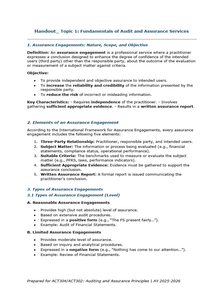 Fundamentals of Audit and Assurance | PDF | Audit | Risk