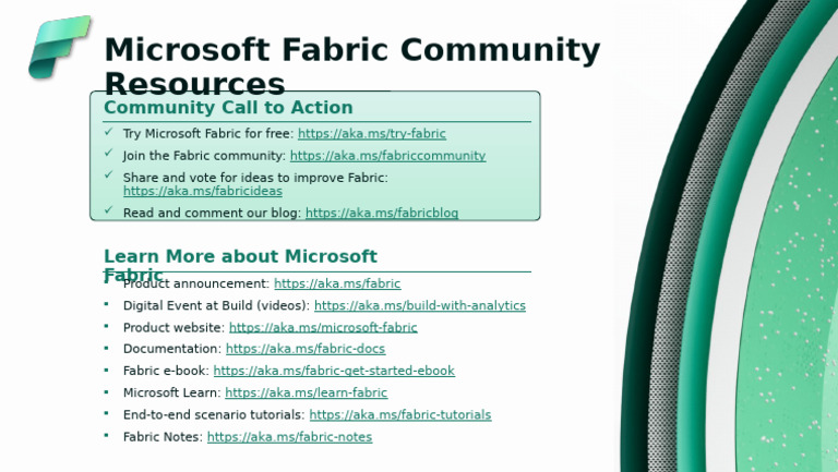 Microsoft Fabric Community Resources | PDF