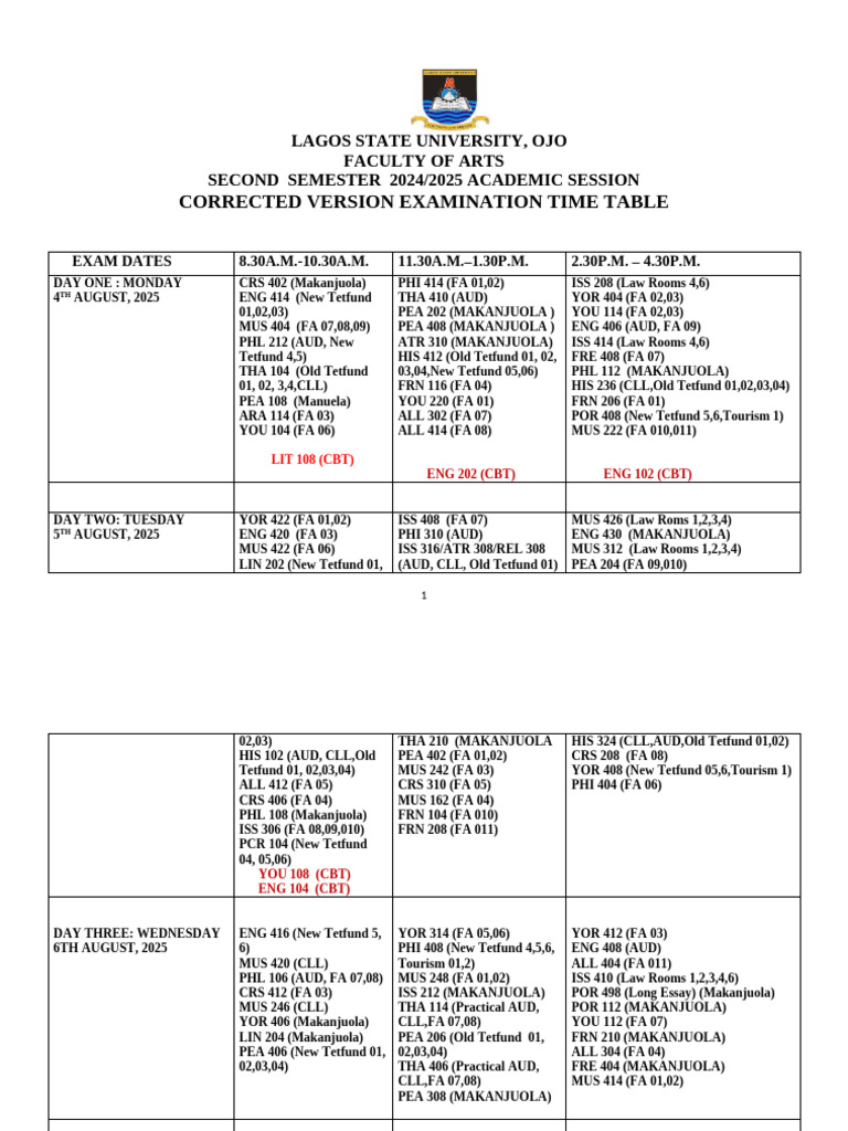 Ecz Time Table 2025 for Grade 9 | PDF