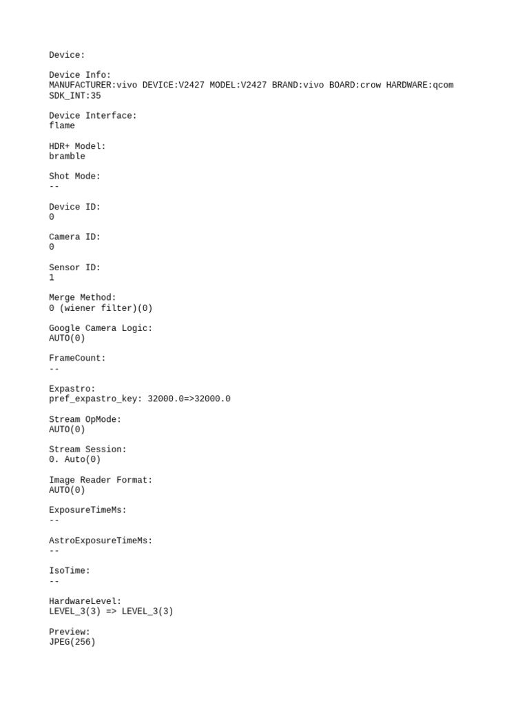 Vivo V2427 Device Specifications Overview | PDF