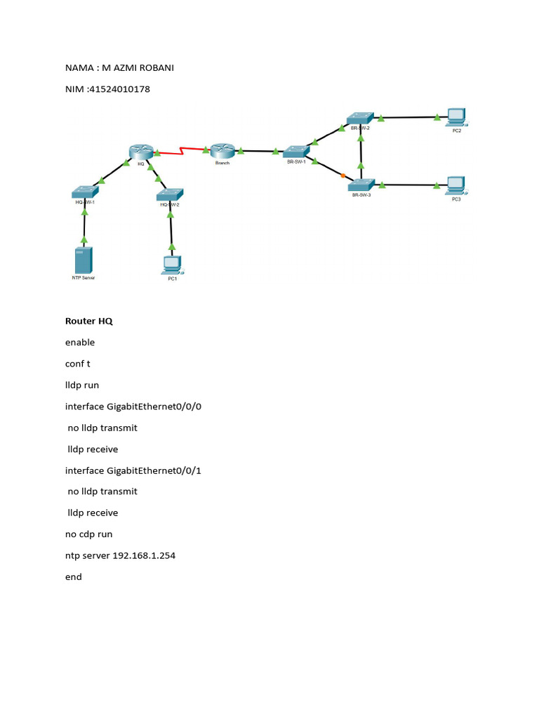CDP & LLDP Configuration M Azmi Robani 41524010178 | PDF