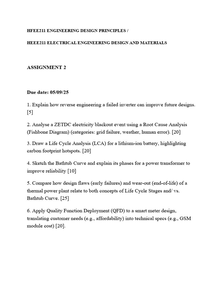 Engineering Design Principles Assignment | PDF
