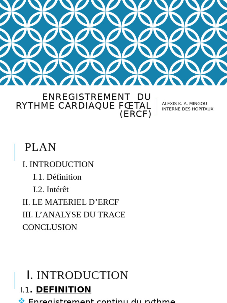 Interprétation de l'ERCF en obstétrique | PDF | Fréquence cardiaque ...