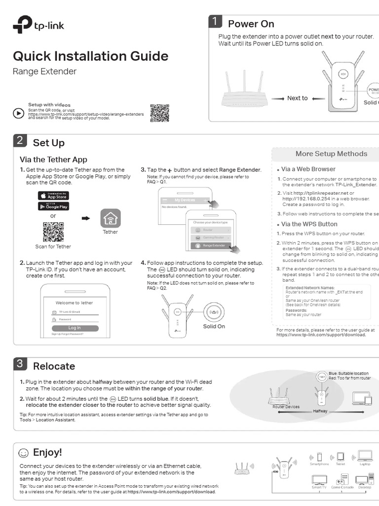 TP-Link RE655 Quick Setup Guide | PDF | Computer Network | Wireless ...