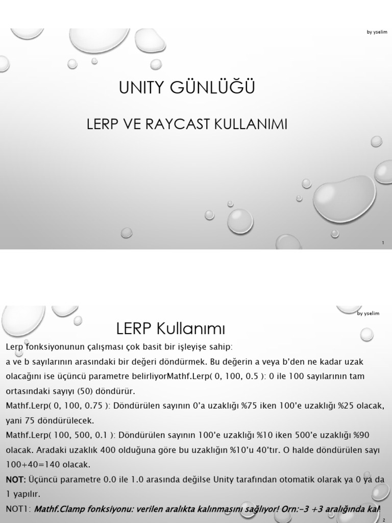 Gün 10 Lerp Clamp Light Raycast Kullanımı | PDF