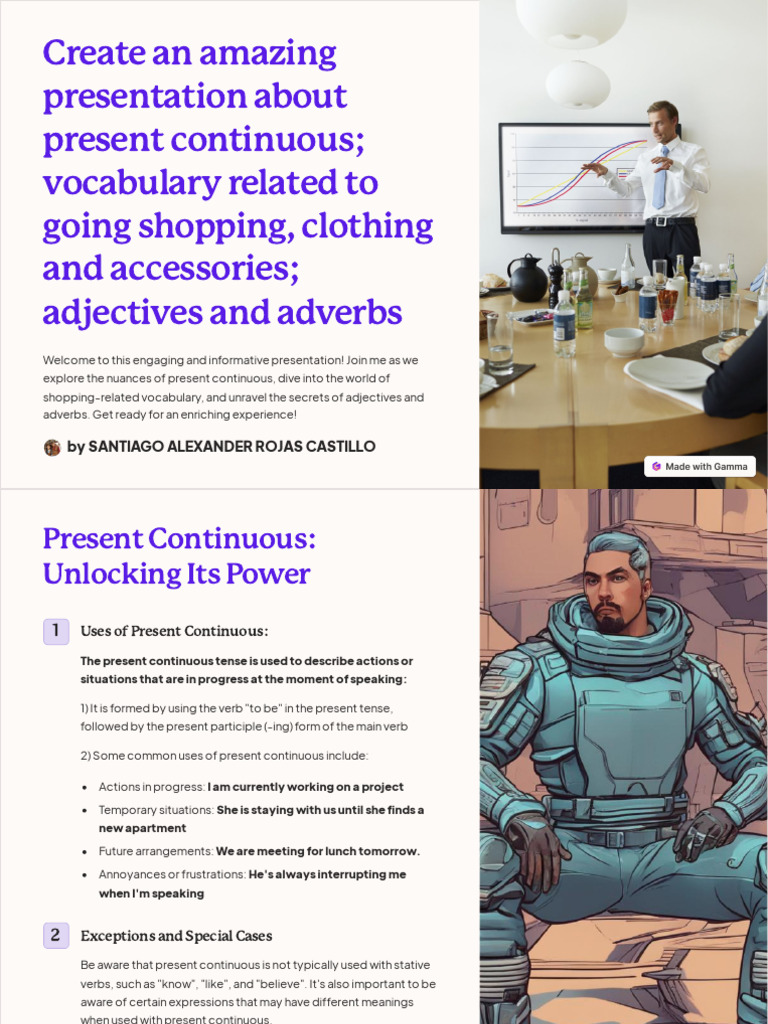Create An Amazing Presentation About Present Continuous Vocabulary ...
