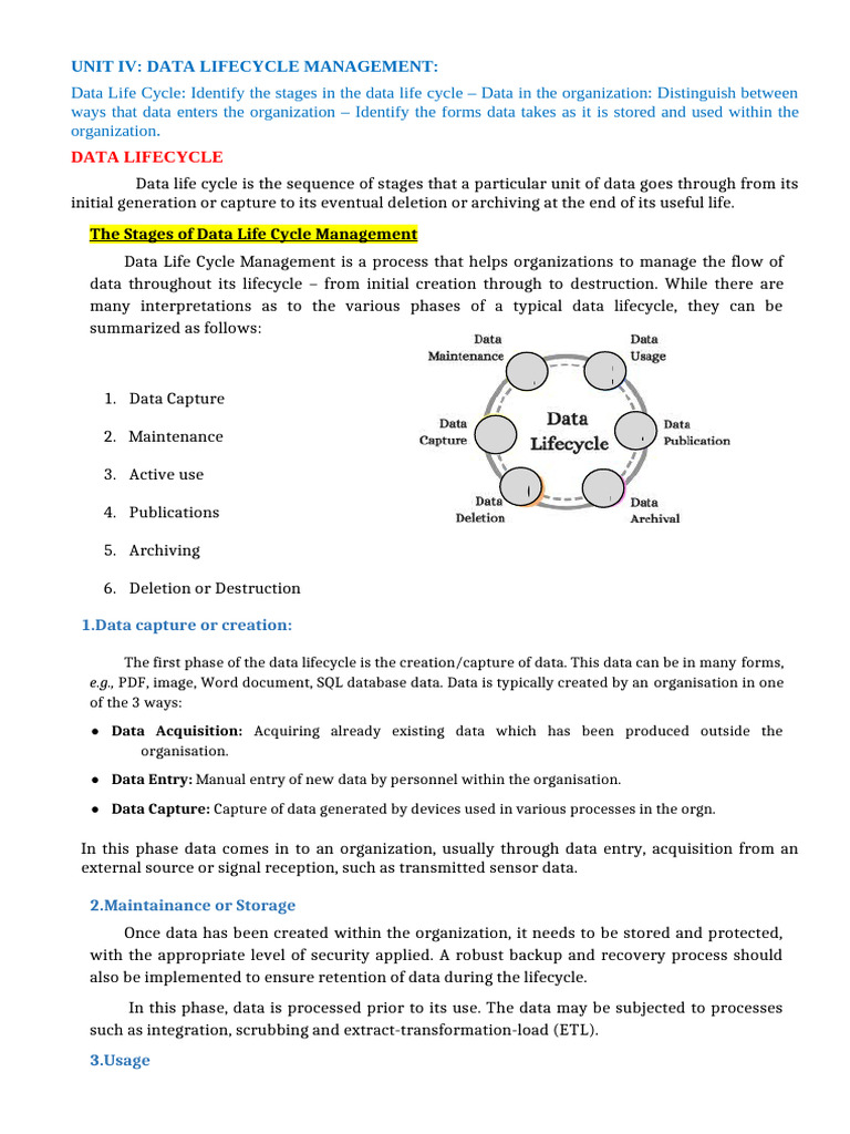 Data Lifecycle Management Explained | PDF | Computer Data Storage ...