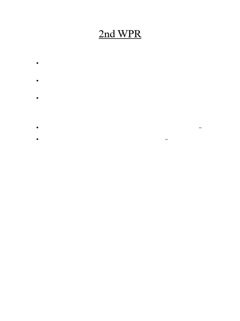 2nd WPR1 | PDF
