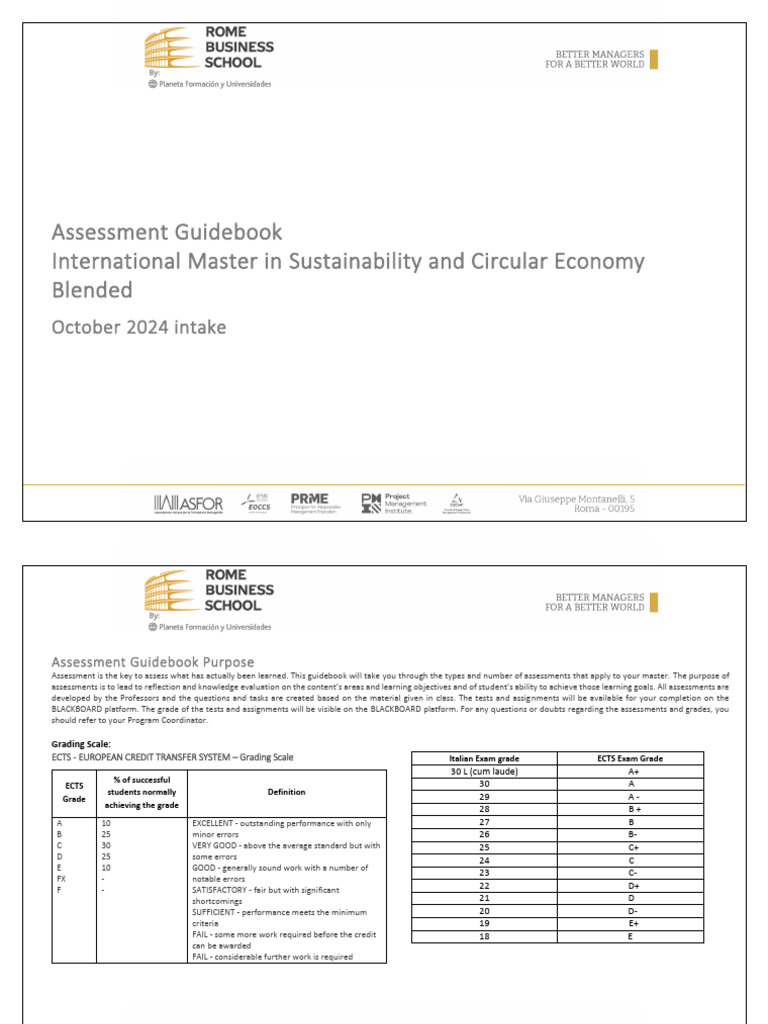 Assessment Guidebook Master in Sustainability and Circular Economy On ...