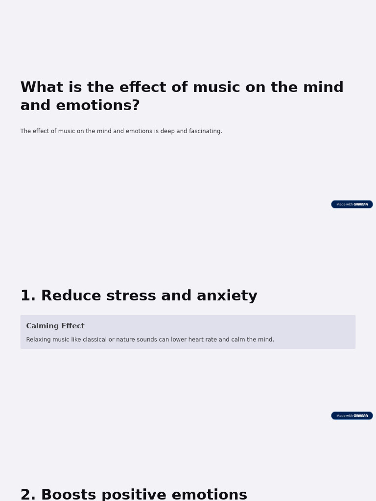 What Is The Effect of Music On The Mind and Emotions | PDF