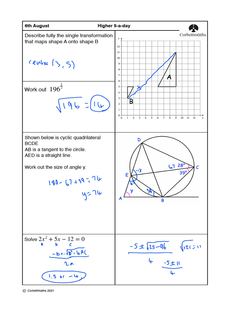 5 A Day 6 Aug Higher | PDF