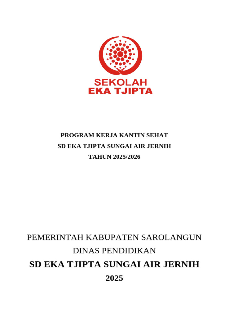 Program Kerja Kantin Sehat 2025/2026 | PDF