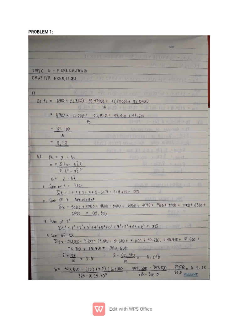 Topic 6 Forecasting Excercise | PDF