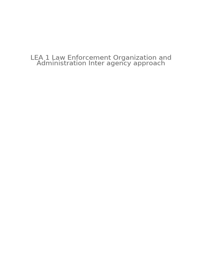 Cornz Lea 1 Law Enforcement Organization and Administration Inter ...