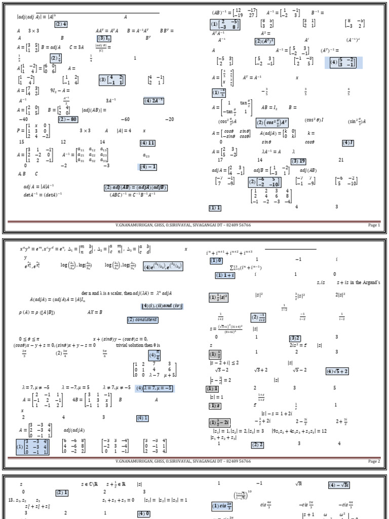 Applications of Matrices & Complex Numbers | PDF | Zero Of A Function ...