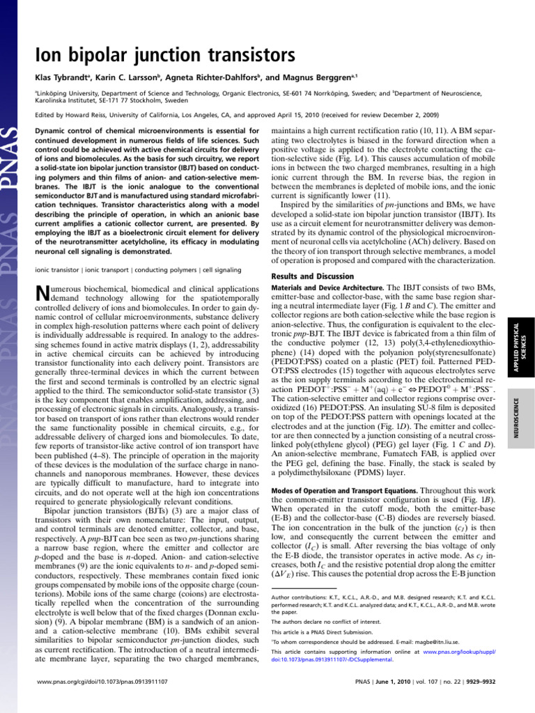 Solid-State Ion Bipolar Junction Transistor | PDF | Bipolar Junction ...
