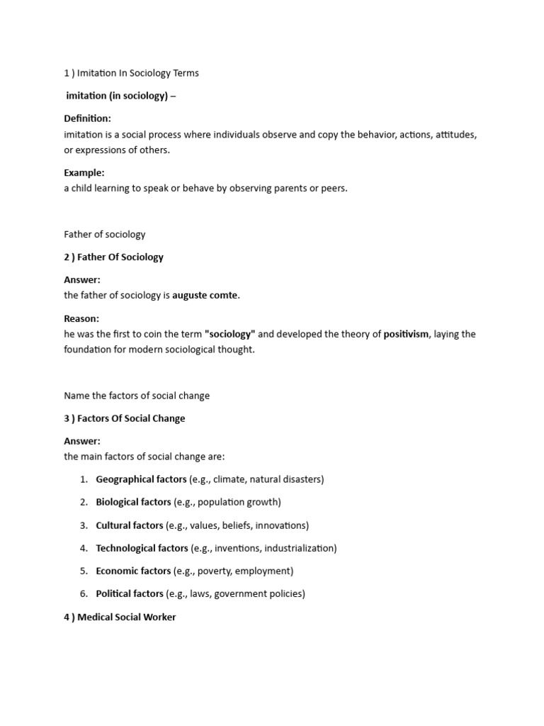 Key Concepts in Sociology Explained | PDF | Cost Of Living | Family