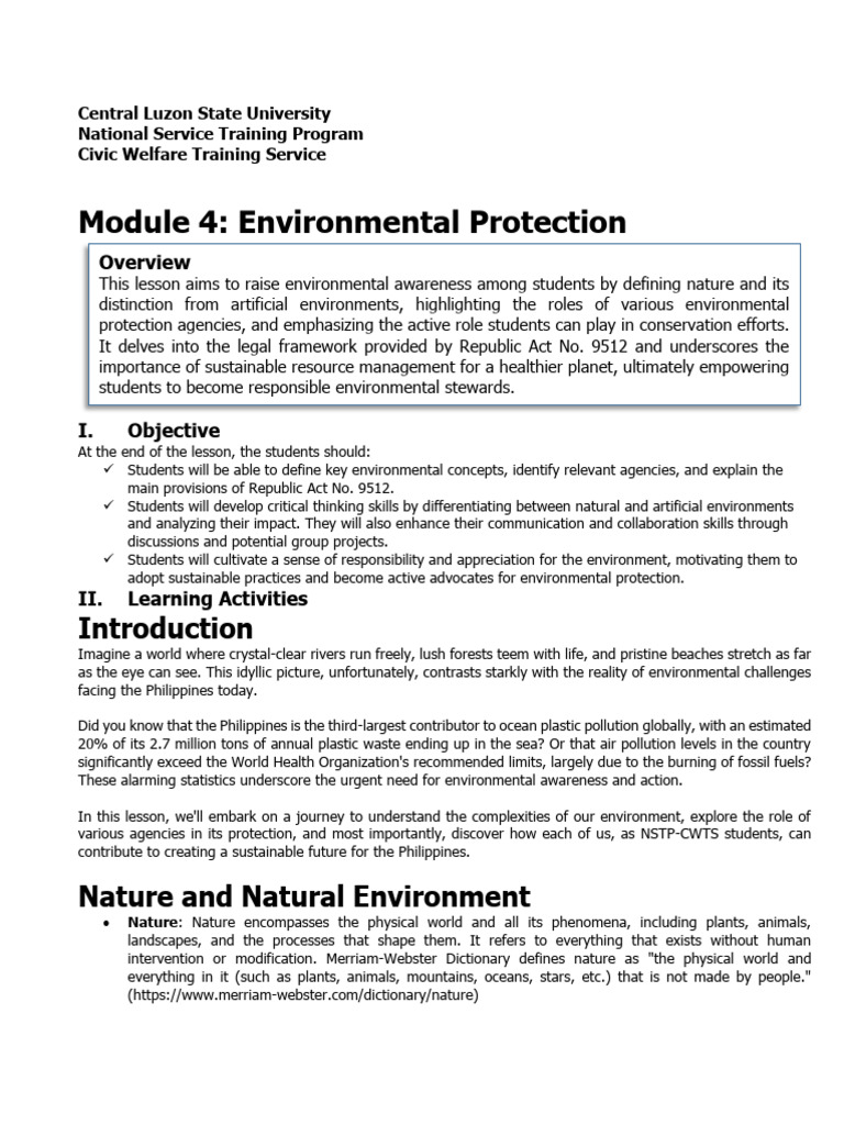 Environmental Protection Training Module | PDF | Natural Environment ...