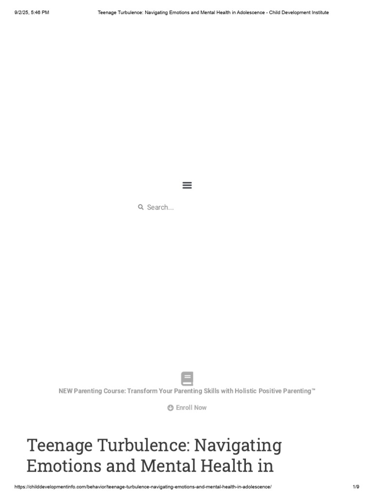 Navigating Teen Emotions and Mental Health | PDF | Adolescence | Mental ...