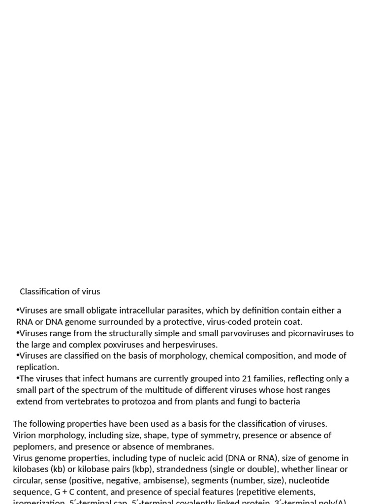 Virus Classification Overview and Types | PDF | Virus | Sense ...