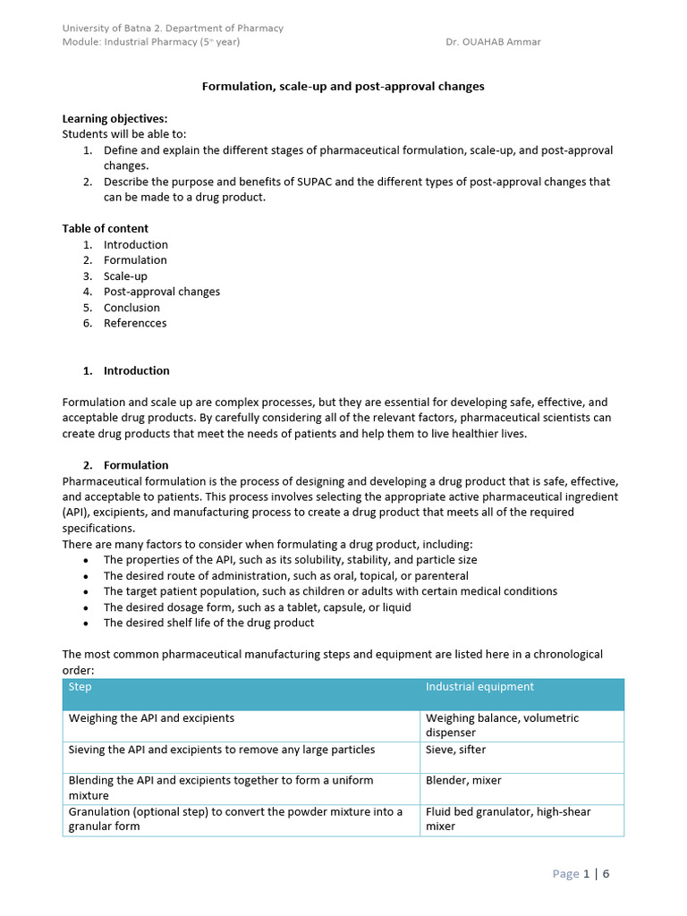 Safe and Efficient Drug Scale-Up Process | PDF | Pharmaceutical ...