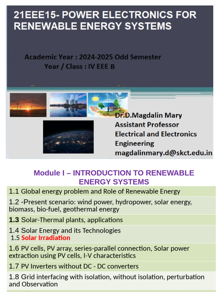 Introduction to Solar Energy Systems | PDF | Physical Phenomena ...
