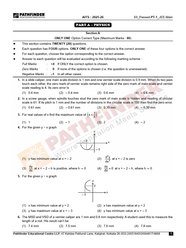 JEE Main Physics Practice Test 2025-26 | PDF | Spin (Physics) | Atomic ...