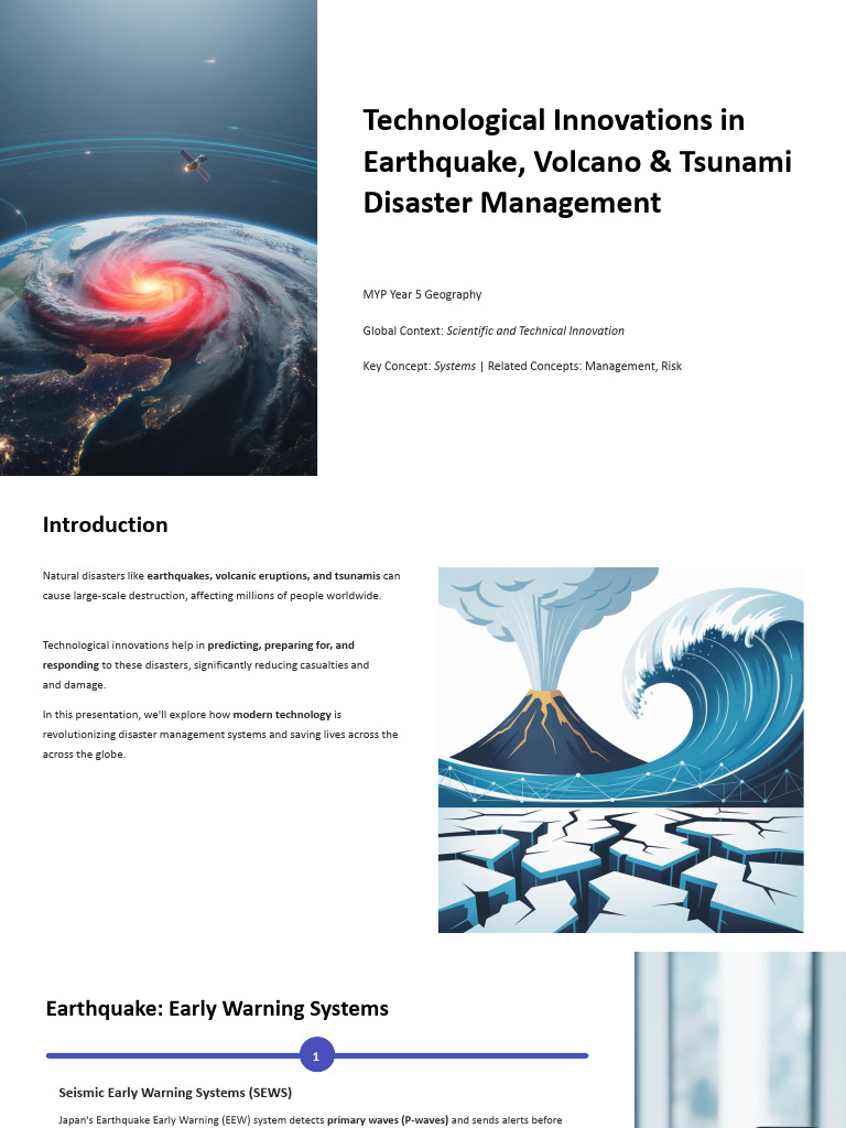 7.1technological Innovations in Earthquake Volcano and Tsunami Disaster ...