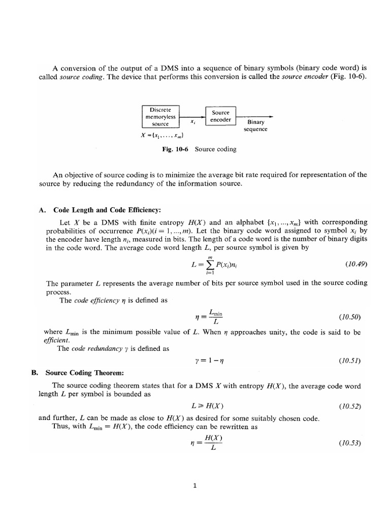 Source Coding in Information Theory | PDF