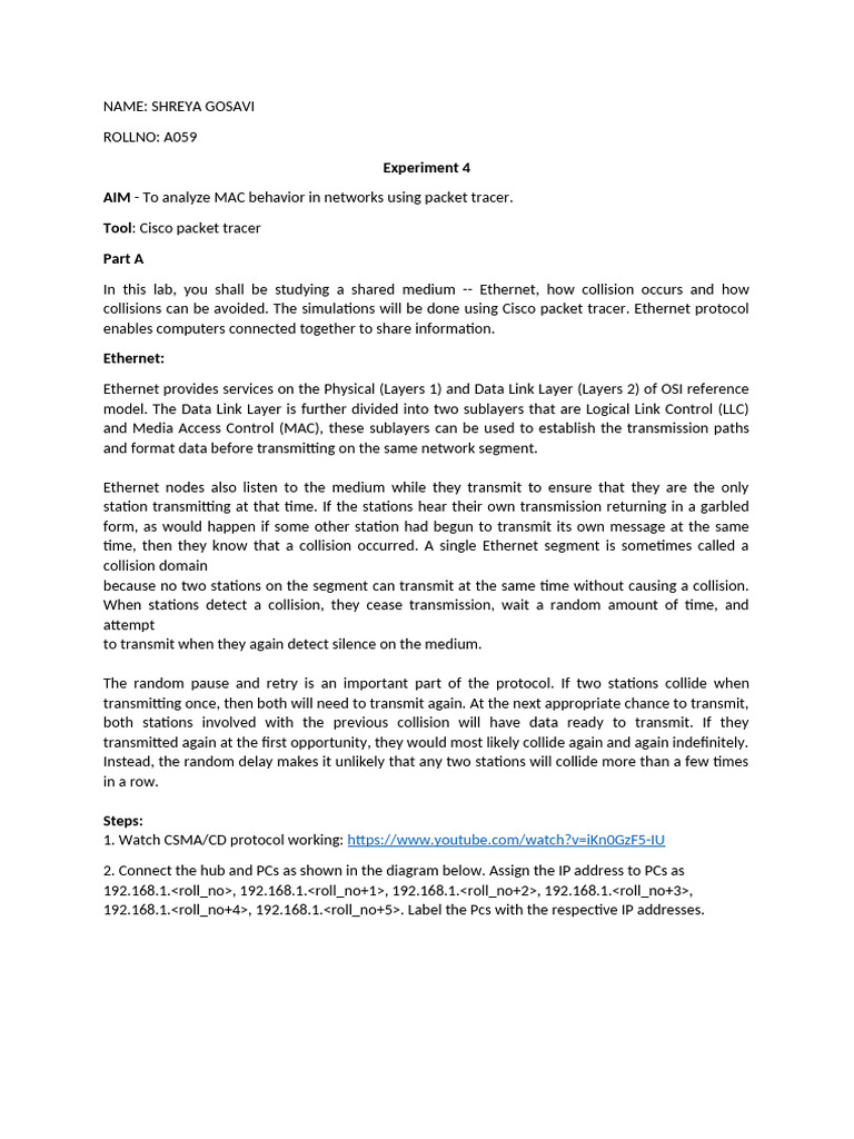 CN Lab 4 | PDF | Telecommunications | Information And Communications ...