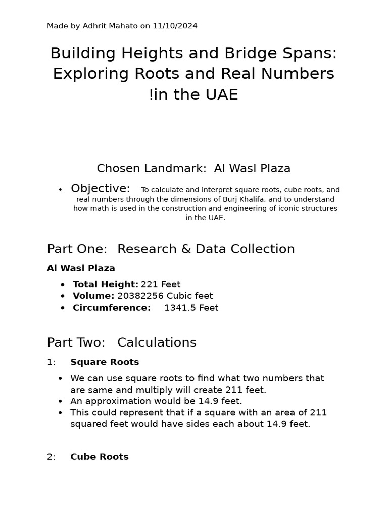 High Achiever Math Project Adhrit | PDF | Foot (Unit) | Real Number