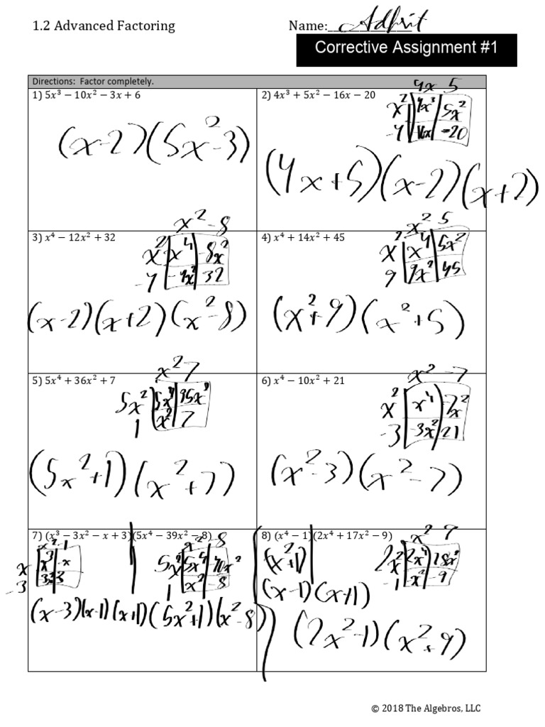 Alg2 1.2 Ca 1 | PDF