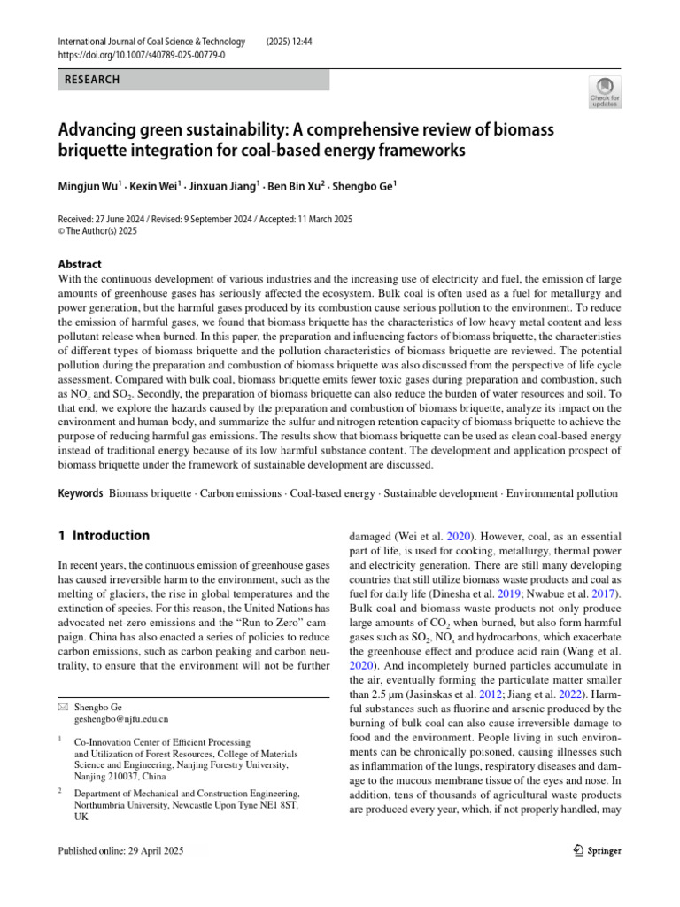 Biomass Briquetting Paper 2 | PDF | Combustion | Coal