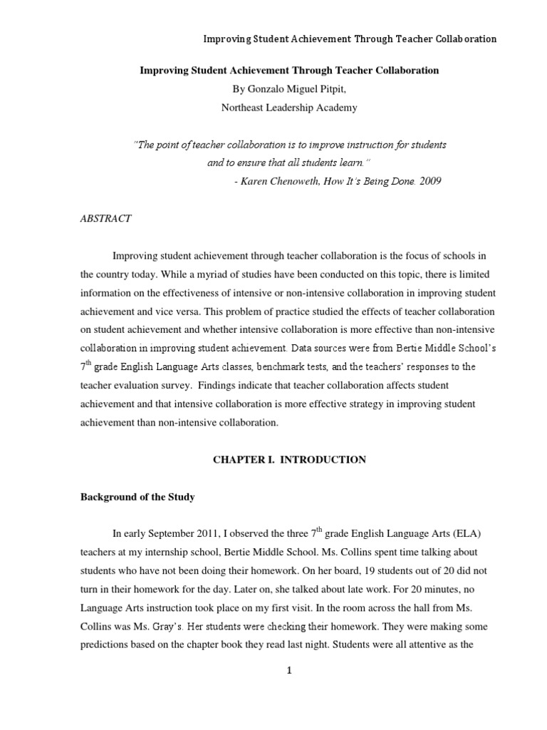 Improving Student Achievement Through Teacher Collaboration | PDF