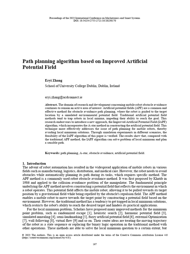 Path Planning Algorithm Based On Improved Artifici | PDF | Force ...
