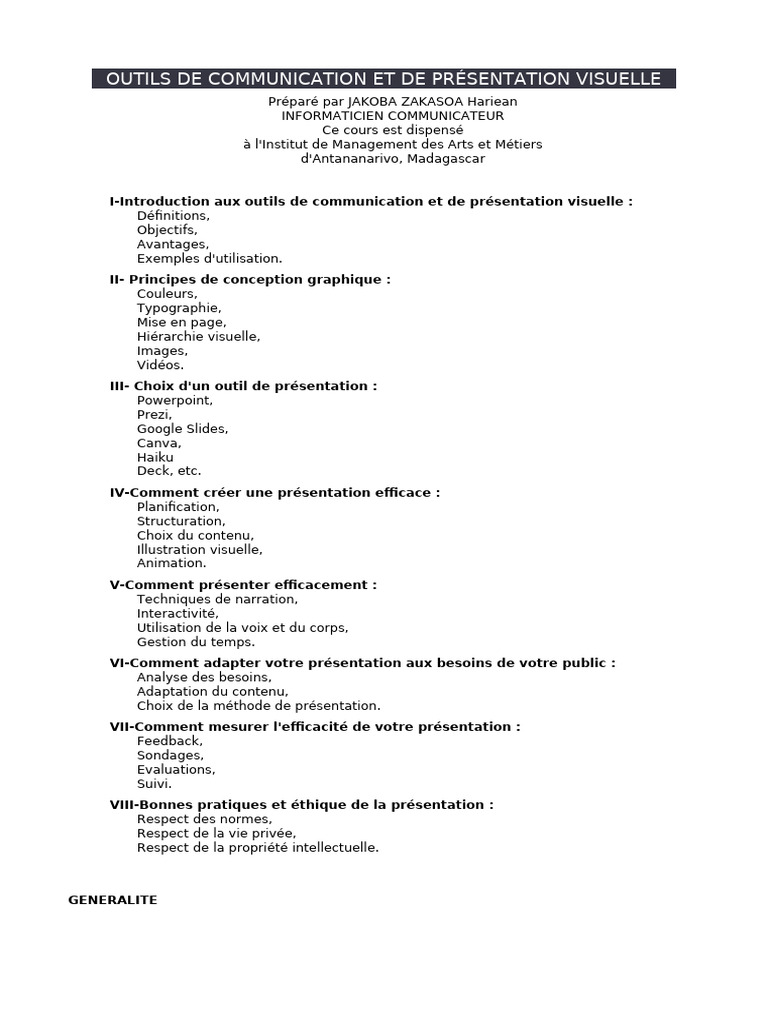 Outils de Communication Visuelle Efficaces | PDF | Mise en page ...