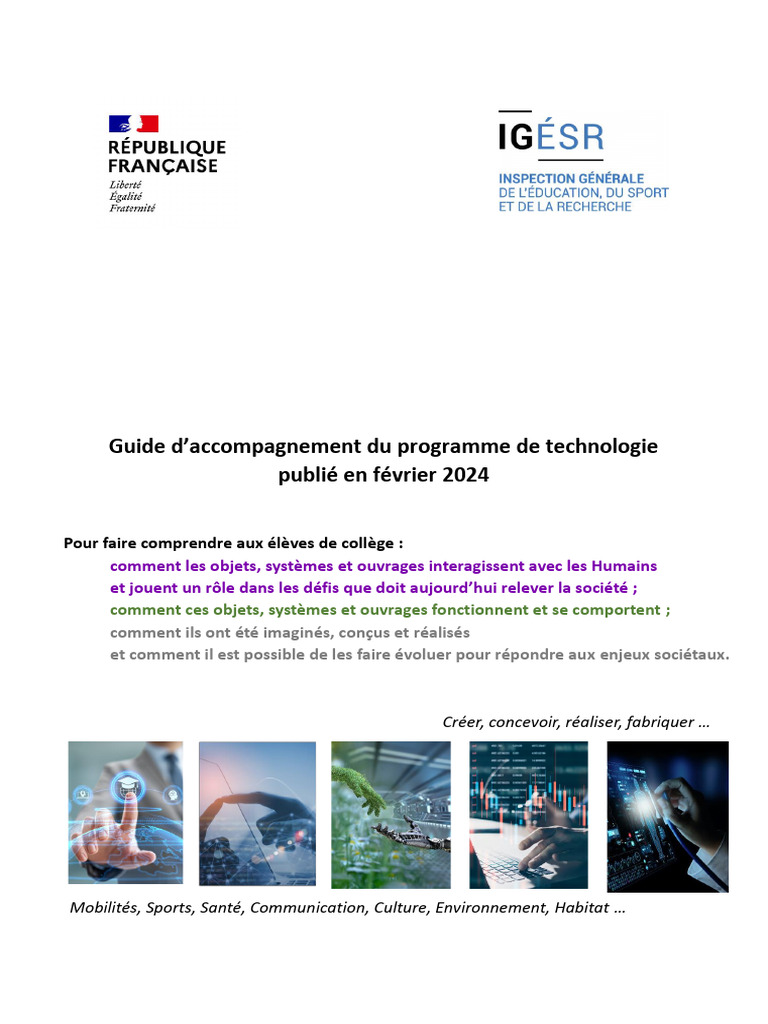 Guide du nouveau programme de technologie | PDF | Informatique ...