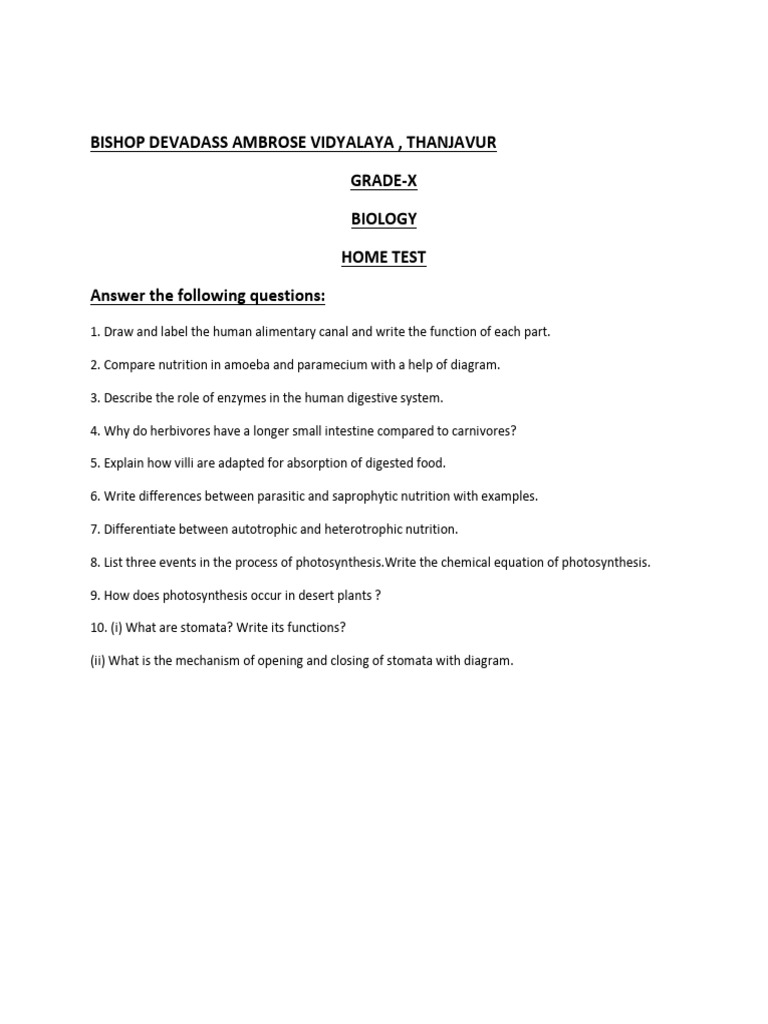 Bio Home Test | PDF
