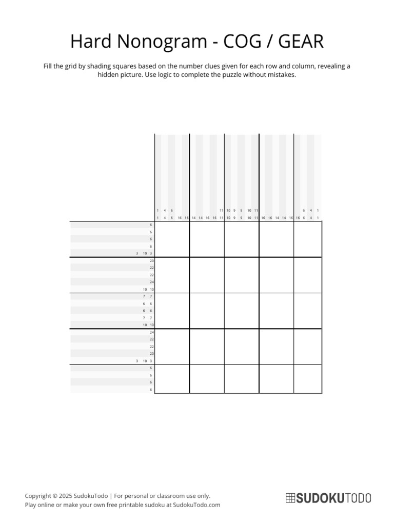 Hard Nonogram Puzzle Instructions | PDF | Logic Puzzles | Puzzles