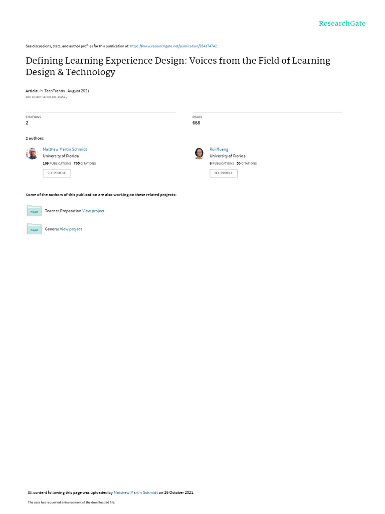 Defining Learning Experience Design | PDF | Instructional Design ...
