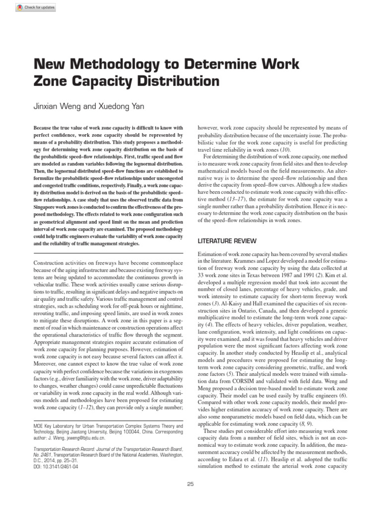 Work Zone Capacity Distribution Method | PDF | Traffic | Speed Limit