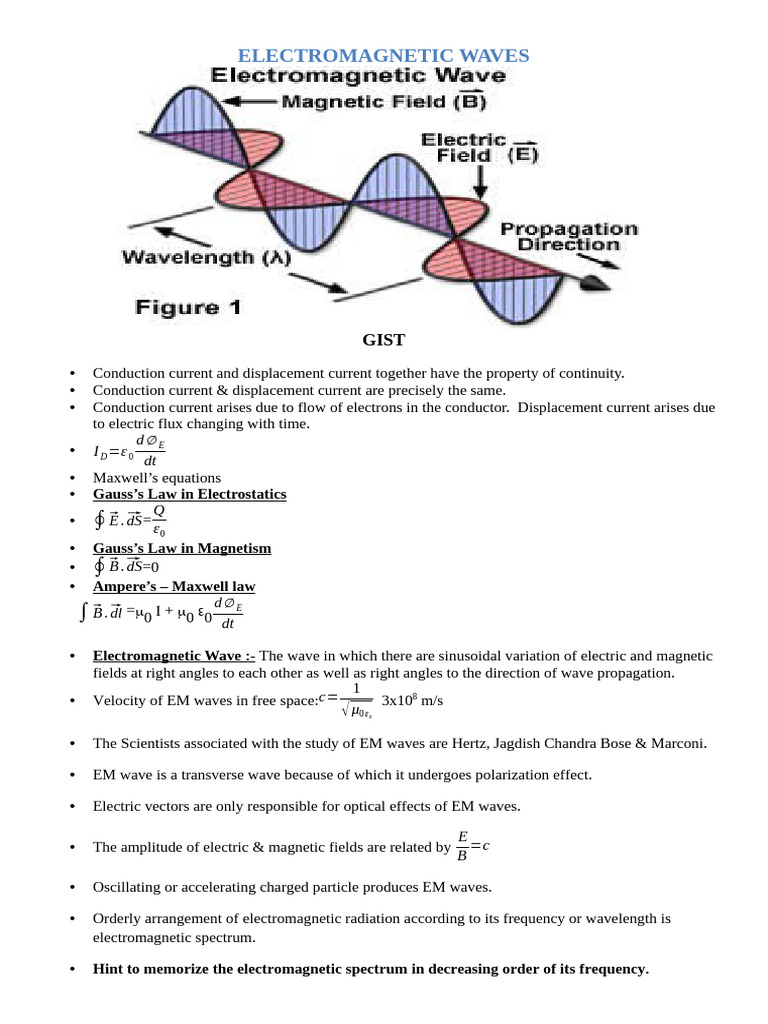 Understanding Electromagnetic Waves | PDF | Electromagnetic Radiation ...