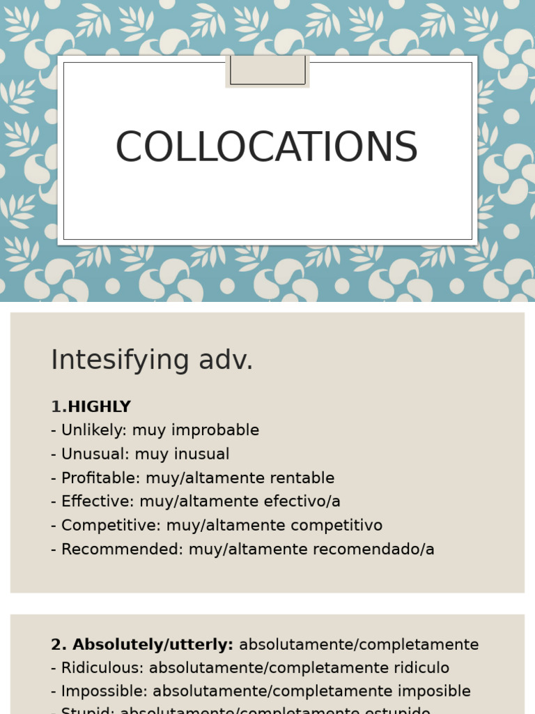 Highly Recommended Collocations | PDF