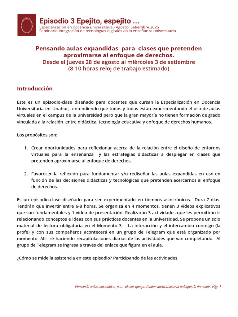 Aulas Expandidas y Enfoque de Derechos | PDF | Enseñando | Salón de clases