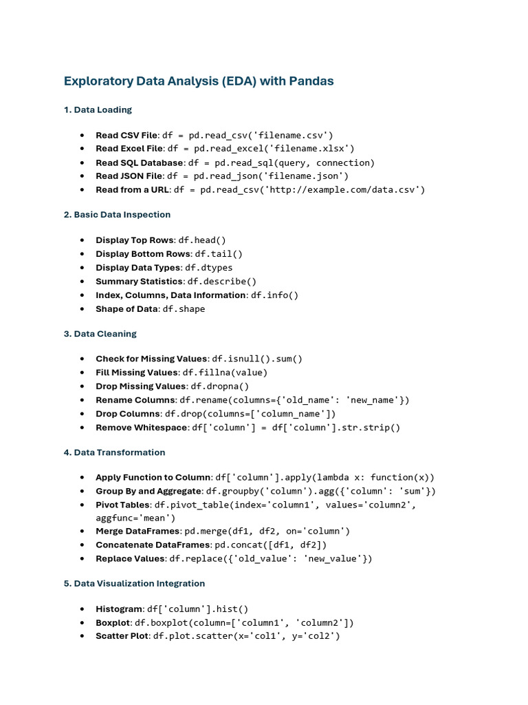 EDA with Pandas: Techniques & Tools | PDF | Computer Programming ...
