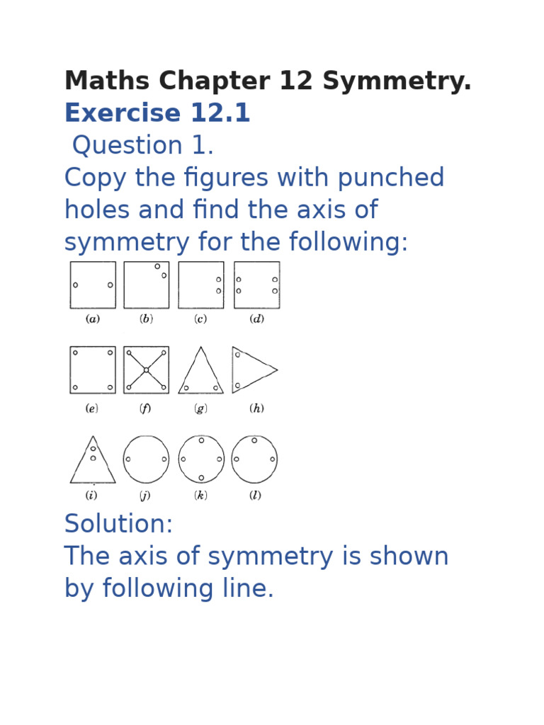 Chapter 12 Symmetry Maths | PDF | Rectangle | Shape
